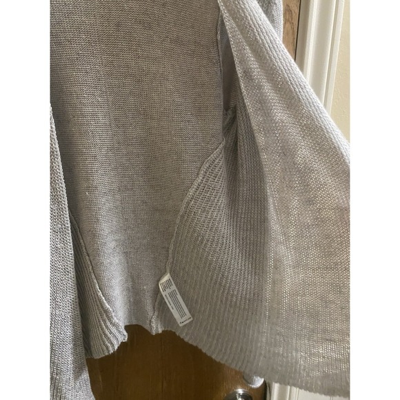 Eileen Fisher Womens Petite PP Linen Knit Open Draped Lightweight Cardigan Gray - Picture 11 of 16